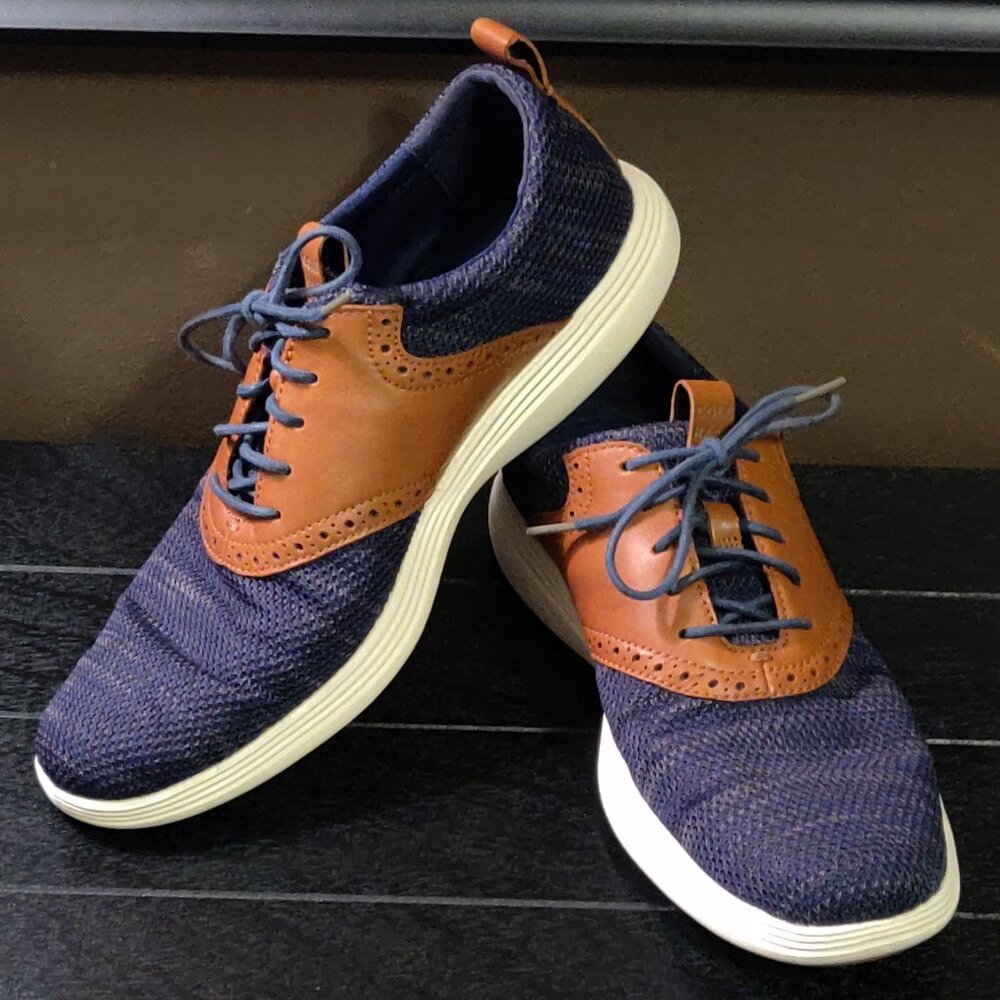 Cole Haan Grand Zero Tour Knit Oxford Marine Blue Men's SIZE 9.5